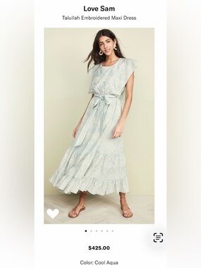 🆕 Women’s LOVE SAM Talullah Embroidered Maxi Dress. Size Large. NWT